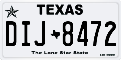 TX license plate DIJ8472