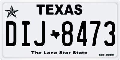 TX license plate DIJ8473