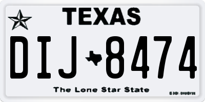 TX license plate DIJ8474