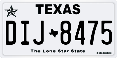 TX license plate DIJ8475