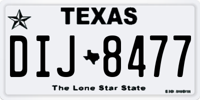 TX license plate DIJ8477