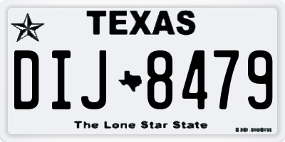 TX license plate DIJ8479