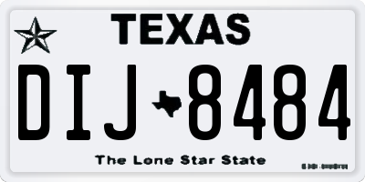 TX license plate DIJ8484