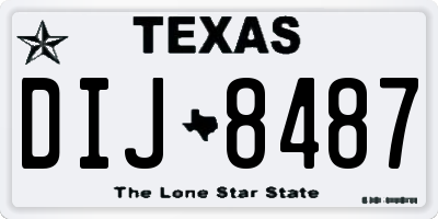 TX license plate DIJ8487