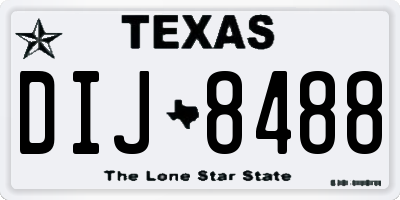 TX license plate DIJ8488