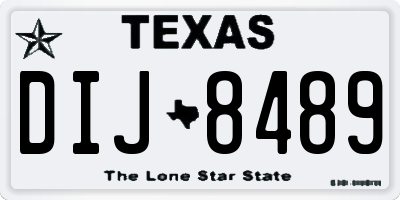 TX license plate DIJ8489