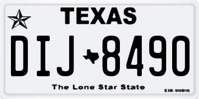 TX license plate DIJ8490