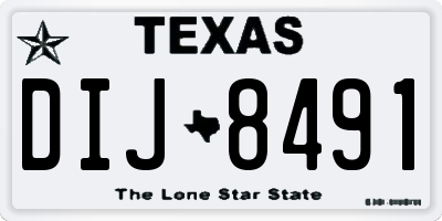 TX license plate DIJ8491