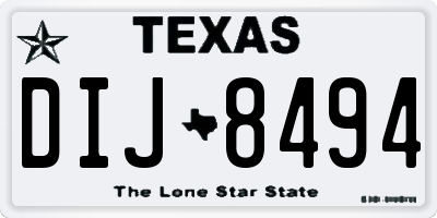 TX license plate DIJ8494