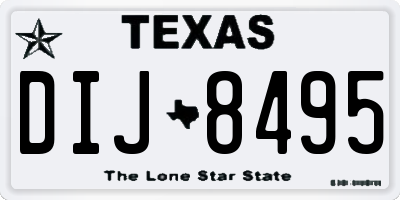 TX license plate DIJ8495