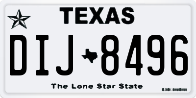 TX license plate DIJ8496