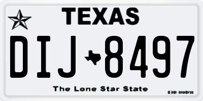 TX license plate DIJ8497