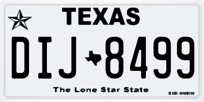 TX license plate DIJ8499