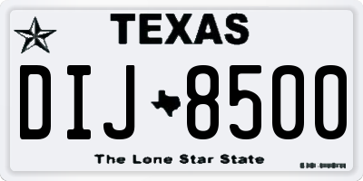 TX license plate DIJ8500