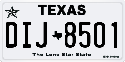 TX license plate DIJ8501