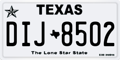 TX license plate DIJ8502