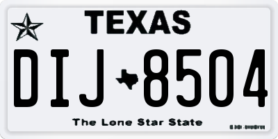 TX license plate DIJ8504
