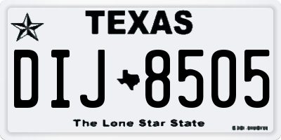 TX license plate DIJ8505