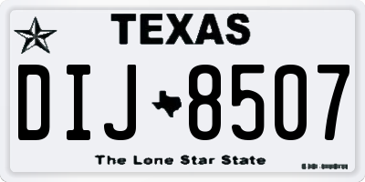 TX license plate DIJ8507