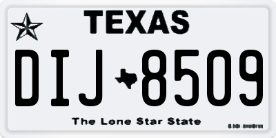 TX license plate DIJ8509