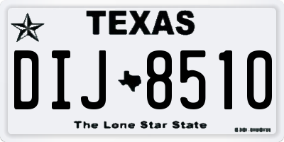 TX license plate DIJ8510