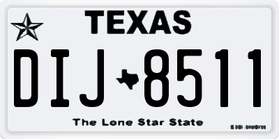 TX license plate DIJ8511