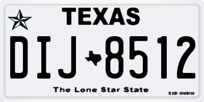 TX license plate DIJ8512