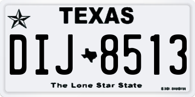 TX license plate DIJ8513