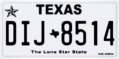 TX license plate DIJ8514