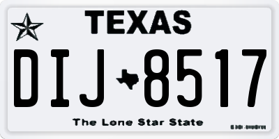 TX license plate DIJ8517