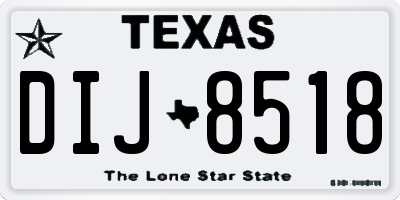 TX license plate DIJ8518
