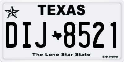 TX license plate DIJ8521