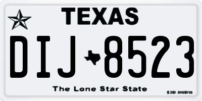 TX license plate DIJ8523