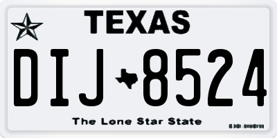 TX license plate DIJ8524