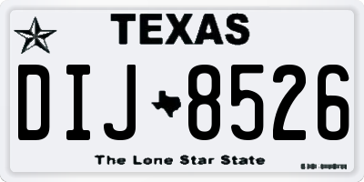 TX license plate DIJ8526