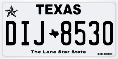 TX license plate DIJ8530