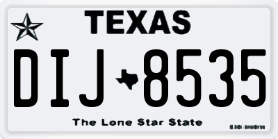 TX license plate DIJ8535