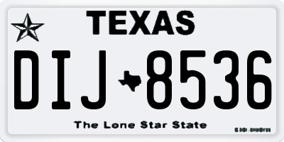 TX license plate DIJ8536