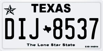 TX license plate DIJ8537