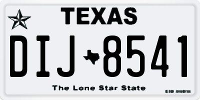 TX license plate DIJ8541