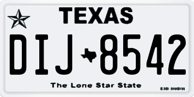 TX license plate DIJ8542