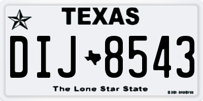 TX license plate DIJ8543