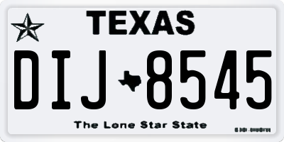 TX license plate DIJ8545