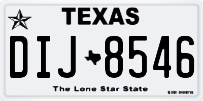 TX license plate DIJ8546