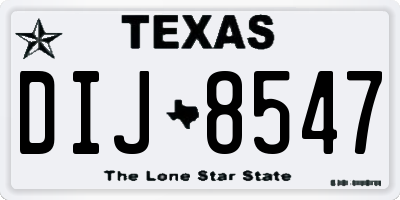 TX license plate DIJ8547