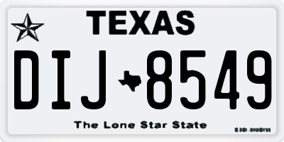 TX license plate DIJ8549