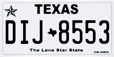 TX license plate DIJ8553