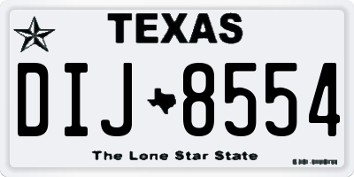 TX license plate DIJ8554