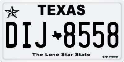 TX license plate DIJ8558