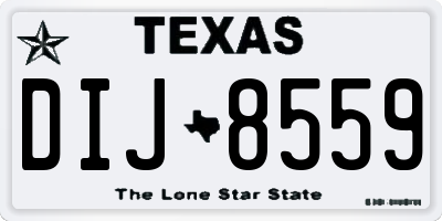TX license plate DIJ8559